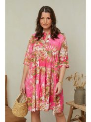 Curvy Lady Sukienka w kolorze różowym ze wzorem rozmiar: 44/46. Różowe sukienki Curvy Lady, bez wzorów, z wiskozy, klasyczne, bez kołnierzyka, bez ramiączek, midi. Za 99.80 zł.