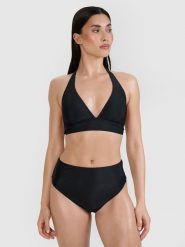 4F Góra od bikini damska - czarna S. Czarne bikini 4f, bez wzorów, z elastanu, eleganckie. W wyprzedaży za 59.99 zł.