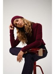 AUTHENTIC CASHMERE Kaszmirowy golf "Bise" w kolorze bordowym rozmiar: M. Czerwone swetry AUTHENTIC CASHMERE, m, bez wzorów, z kaszmiru, bez ramiączek. Za 256.54 zł.