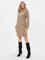 Tom Tailor Sukienka dzianinowa 1039164 Beżowy Regular Fit. Brązowe sukienki Tom Tailor, bez wzorów, z dzianiny, bez kołnierzyka, bez ramiączek. Za 379.99 zł.
