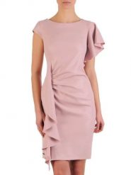 Sukienka Model Nadia Dirty Pink - Jersa. Różowe sukienki Jersa, na komunię, xxl, bez wzorów, z elastanu, eleganckie, bez kołnierzyka, bez ramiączek, dopasowane. Za 501.53 zł.