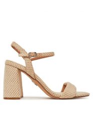 Steve Madden Sandały Mareena SM11003691 Beżowy. Brązowe sandały Steve Madden, bez wzorów, z materiału, bez obcasa, na słupku, bez zapięcia. Za 359.99 zł.