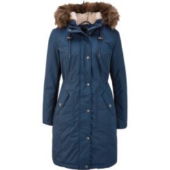 Długa parka z kapturem. Czarne płaszcze bonprix, bez wzorów, z kapturem. Za 249.99 zł.