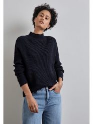 Street One Sweter w kolorze granatowym rozmiar: 34. Niebieskie swetry Street One, bez wzorów, z bawełny, street, bez ramiączek. Za 123.25 zł.