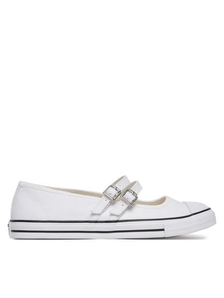 Converse Baleriny Chuck Taylor All Star Dainty Mary Jane A11552C Biały. Białe baleriny Converse, bez wzorów, z materiału, retro, bez obcasa, bez zapięcia. Za 189.99 zł.