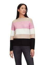 BETTY & CO Sweter w kolorze czarno-beżowo-jasnoróżowym rozmiar: 46. Brązowe swetry Betty & Co, bez wzorów, bez ramiączek. Za 83.03 zł.