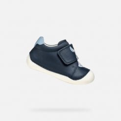 Buty GEOX B TUTIM Niebieski. Niebieskie buty trekkingowe Geox, ze skóry, bez zapięcia. Za 189.99 zł.