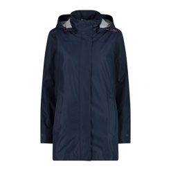 Kurtka przeciwdeszczowa damska z kapturem na napy CMP. Niebieskie kurtki przeciwdeszczowe CMP, bez wzorów, z puchu, z kapturem, trekkingowe. Za 340.00 zł.
