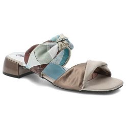 Klapki damskie Anekke, ze skóry naturalnej licowej ozdobny węzeł niski obcas elegancki styl, niebieskie, 42381-457. Niebieskie klapki Anekke, bez wzorów, ze skóry, eleganckie, bez obcasa, na obcasie, bez zapięcia. Za 299.00 zł.