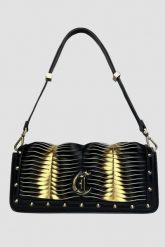 JUST CAVALLI Czarna torebka Gothic Woving. Czarne kopertówki Just Cavalli, bez wzorów, ze skóry ekologicznej, bez dodatków. W wyprzedaży za 499.99 zł.