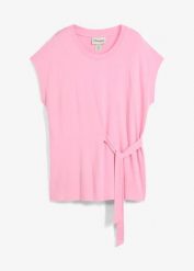 T-shirt z miękkiej mieszanki wiskozy. Czerwone t-shirty bonprix, bez wzorów, z wiskozy, bez kołnierzyka, bez ramiączek. Za 19.99 zł.