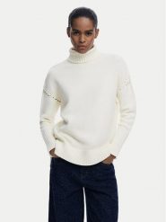 Desigual Golf Vantaa 25WWJF11 Biały Relaxed Fit. Białe swetry Desigual, l, bez wzorów, z syntetyku, bez ramiączek. Za 639.99 zł.