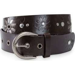 Pasek z aplikacją z ćwieków bonprix brązowo-srebrny kolor. Brązowe paski marki bonprix, z aplikacjami. Za 44.99 zł.
