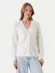 Guess Kardigan W5YR55 Z2ZK2 Biały Regular Fit. Białe swetry Guess, xxl, z aplikacjami, z bawełny, bez ramiączek. Za 479.99 zł.