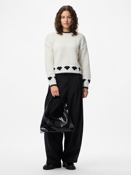 Pieces Sweter w kolorze kremowym rozmiar: L. Brązowe swetry Pieces, l, bez wzorów, bez ramiączek. Za 109.00 zł.