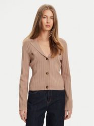 Guess Kardigan W5YR11 Z0130 Beżowy Regular Fit. Brązowe swetry Guess, l, z aplikacjami, z wiskozy, bez ramiączek. Za 479.99 zł.