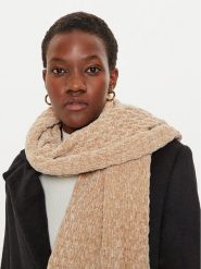 Guess Szalik W4BZ28 Z3HH2 Beżowy. Brązowe szaliki i kominy Guess, z aplikacjami, z materiału. Za 279.99 zł.
