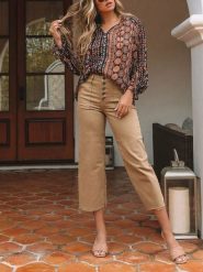 LA Angels Bluzka w kolorze jasnobrązowym rozmiar: L. Brązowe bluzki LA Angels, l, bez wzorów, bez kołnierzyka, bez ramiączek. Za 152.99 zł.