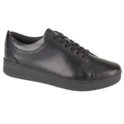 Buty FitFlop Rally Sneakers X22-090 czarne. Czarne buty treningowe bez wzorów, bez zapięcia, trekkingowe. Za 660.30 zł.
