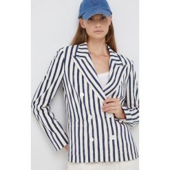 Polo Ralph Lauren marynarka kolor beżowy dwurzędowa wzorzysta. Brązowe marynarki i żakiety Polo Ralph Lauren, bez wzorów, klasyczne, bez ramiączek. W wyprzedaży za 1,159.90 zł.