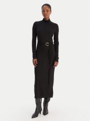 Vero Moda Sukienka dzianinowa Louisa 10336207 Czarny Loose Fit. Czarne sukienki Vero Moda, l, bez wzorów, z dzianiny, bez kołnierzyka, bez ramiączek. Za 179.99 zł.