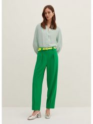 STEFANEL Spodnie w kolorze zielonym rozmiar: 34. Zielone spodnie materiałowe Stefanel, bez wzorów, z materiału, z podwyższonym stanem. Za 152.99 zł.