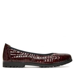 Baleriny Caprice. Czerwone baleriny Caprice, bez wzorów, bez obcasa, bez zapięcia. Za 189.99 zł.