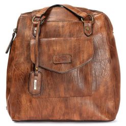 RIEKER H1036-22 brown, plecak/torebka damska. Brązowe plecaki Rieker, bez wzorów, ze skóry ekologicznej, bez dodatków. Za 259.90 zł.