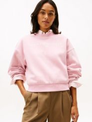 Tommy Hilfiger Bluza Kobiety Materiał dresowy różowy, XS. Czerwone bluzy Tommy Hilfiger, xs, bez wzorów, z dresówki, bez ramiączek, bez kaptura. Za 329.95 zł.