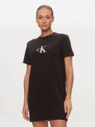 Calvin Klein Jeans Sukienka codzienna Satin J20J223434 Czarny Regular Fit. Czarne sukienki Calvin Klein Jeans, na co dzień, xs, bez wzorów, z bawełny, bez kołnierzyka, bez ramiączek, proste. Za 169.99 zł.
