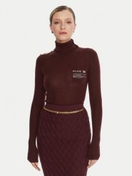 Elisabetta Franchi Golf MK-43B-57E2-V320 Bordowy Regular Fit. Czerwone swetry Elisabetta Franchi, bez wzorów, z wełny, bez ramiączek. Za 1,299.00 zł.