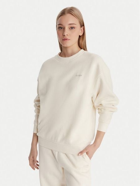 Guess Bluza V6RQ13 K9V31 Écru Regular Fit. Białe bluzy Guess, l, z aplikacjami, z bawełny, bez ramiączek, bez kaptura. Za 204.99 zł.