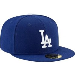 Regulowana czapka typu snapback New Era 59FIFTY Los Angeles Dodgers Authentic On. Niebieskie czapki z daszkiem New Era, bez wzorów, z poliesteru. Za 222.50 zł.