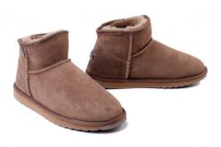 EMU AUSTRALIA WP11875 Platinum Slim Darling mushroom, botki damskie. Brązowe botki Emu Australia, bez wzorów, ze skóry, bez obcasa, bez zapięcia. Za 489.93 zł.