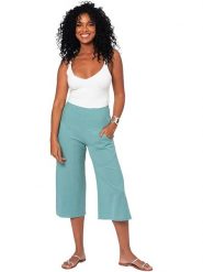 Aller Simplement Spodnie w kolorze błękitnym rozmiar: 34/36. Niebieskie spodnie materiałowe Aller Simplement, bez wzorów, z materiału, z podwyższonym stanem. Za 56.99 zł.