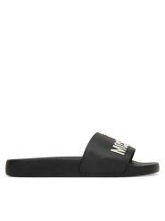 LOVE MOSCHINO Klapki JA28052G0OI14000 Czarny. Czarne klapki Love Moschino, bez wzorów, z materiału, bez obcasa, bez zapięcia. Za 459.99 zł.