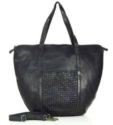 Shopper bag skórzany MARCO MAZZINI czarny VS1a. Czarne shopper bag bez wzorów, ze skóry, duże, bez dodatków. Za 539.00 zł.