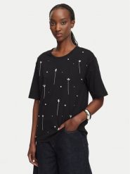 Liu Jo T-Shirt WF6398 JS904 Czarny Boxy Fit. Czarne t-shirty Liu Jo, s, bez wzorów, z bawełny, bez kołnierzyka, bez ramiączek. Za 339.99 zł.