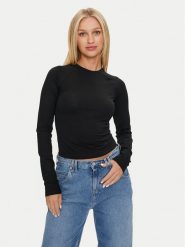 Noisy May Bluzka Katinka 27030885 Czarny Slim Fit. Czarne bluzki Noisy May, l, bez wzorów, z bawełny, bez kołnierzyka, bez ramiączek. Za 99.99 zł.