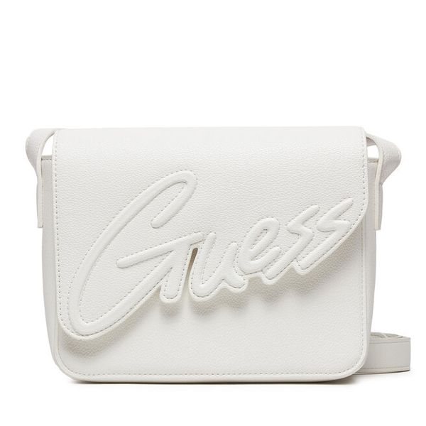 Torebka Guess. Białe listonoszki Guess, z aplikacjami, bez dodatków. Za 189.99 zł.