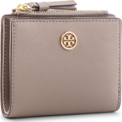 Mały Portfel Damski TORY BURCH - Robinson Mini Wallet 52703 Gray Heron 082. Szare portfele Tory Burch, ze skóry. Za 599.00 zł.