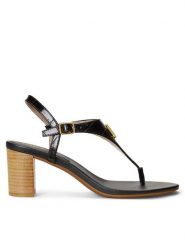 LAUREN RALPH LAUREN Sandały Westcott Ii 802904280001 Czarny. Czarne sandały Lauren Ralph Lauren, bez wzorów, ze skóry, bez obcasa, na słupku, bez zapięcia. Za 399.99 zł.