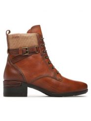 Pikolinos Botki W6W-8953C1 Brązowy. Brązowe botki Pikolinos, bez wzorów, ze skóry, bez obcasa, na słupku, bez zapięcia. Za 729.99 zł.