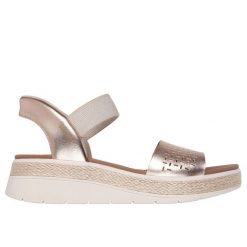 Damskie sandały na koturnie Skechers Bobs Sun Ray. Czerwone sandały Skechers, bez wzorów, bez obcasa, na koturnie, bez zapięcia. Za 305.50 zł.