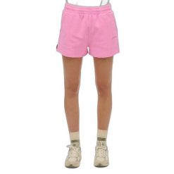 Szorty z logo w kolorze denimowym dla kobiet Superdry. Czerwone szorty Superdry, bez wzorów. Za 144.30 zł.