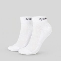 Skarpetki unisex fitness przewiewne białe Quarter. Białe skarpetki GYMBEAM, bez wzorów, z bawełny. Za 34.90 zł.