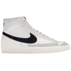 Buty Nike Blazer Mid '77 Vintage Biały Czarny. Białe buty treningowe Nike, bez wzorów, ze skóry, przed kolano, bez zapięcia, na fitness i siłownię. Za 355.00 zł.