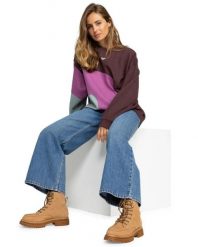 Trapery damskie, Bradie Lace Up Boots. Brązowe traperki Roxy, bez wzorów, z materiału, sportowe, przed kolano, bez obcasa, bez zapięcia. Za 349.99 zł.