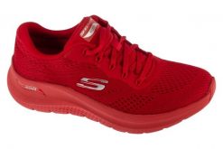 Buty sportowe damskie, Arch Fit 2.0 - Chromatic Flow. Czerwone buty treningowe Skechers, bez wzorów, z materiału, przed kostkę, bez zapięcia, trekkingowe. Za 349.99 zł.