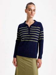 BGN Sweter w kolorze granatowo-zielonym rozmiar: 40. Niebieskie swetry BGN, bez wzorów, z wełny, bez ramiączek. Za 132.05 zł.